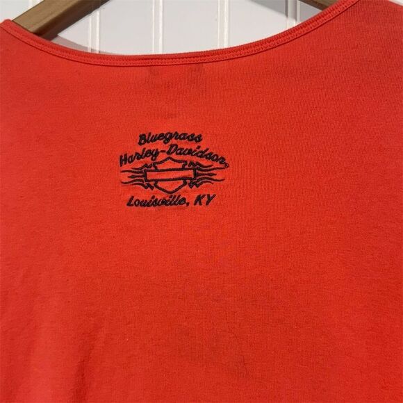 Harley-Davidson Women’s 1X Red T-Shirt Bluegrass Louisville KY Biker Graphic Tee - Picture 3 of 9